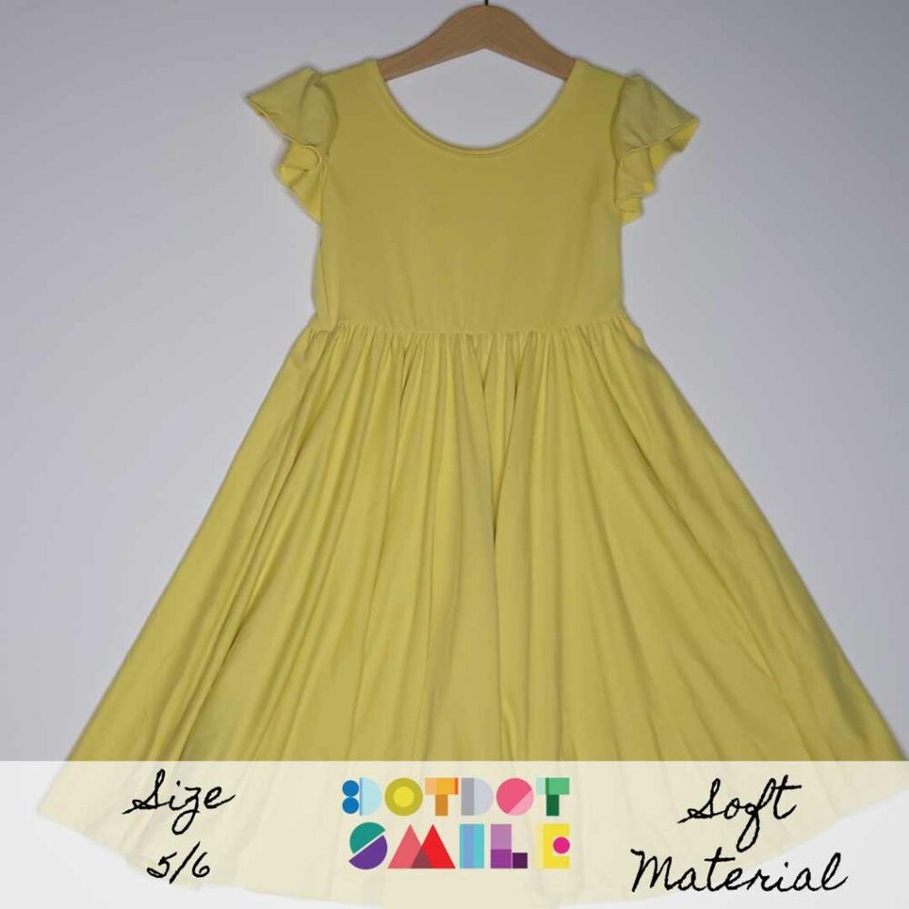 DotDotSmile Size 5/6 Empire Dress - NWT Solid Yellow